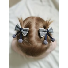 Toka Delisi Gri Lacivert Saçsız Bebek Tokası, Az Saçlı Bebek Tokası