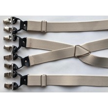 Kemer Sepeti 8 Klipsli Bej Renkli Pantolon Askısı