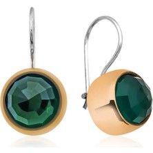 Katre46 925 Ayar Gümüş Otantik Zümrüt Küpe