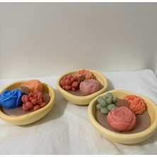 Violet Candle Decor 3'lü Mini Sukulent & Çiçek Dekor Mum Seti