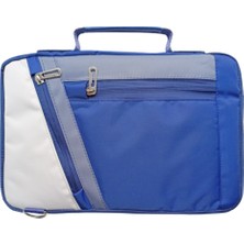 Microcase Samsung S10 Fe Plus Için Omuz Askılı El Tutacaklı Universal Sleeve Taşıma Çantası AL4346 Lacivert Krem Gri