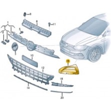 TŞT Volkswagen Polo Ön Sis Lamba Kapağı Delikli Sağ 2017- (Oem No:  2G0853666G9B9)