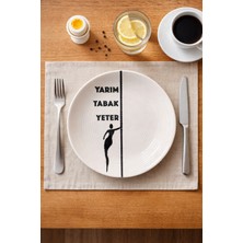 Grandora Diyet Tabağı - Yarım Tabak Yeter Kadın Figürlü 27 cm Porsiyon Kontrollü Sağlıklı Yaşam Tabağı