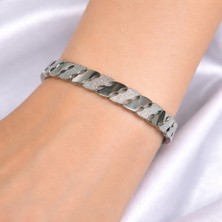 Yush Aksesuar Sim Detaylı Çelik Bileklik