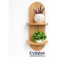Evinna Industrial Living Ahşap Duvar Rafı – Ceviz Dekoratif Duvar Dekorasyonu