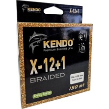 Kendo X-12+1 Braided 150M Apple Green Örgü Ip 0,18MM