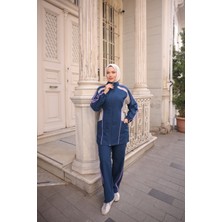 MİMİ LUXURY WEAR Kadın Tesettür Eşofman Takımı Fermuarlı Alt Üst Eşofman Takımı 518