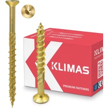 Klimas Kmwht Havşa Başlı Torx Ahşap Vidası - 8X220 mm | 100’LÜ Paket – Profesyonel Ahşap Montaj Vidası