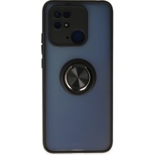 Magicool Xiaomi Redmi 10C Kılıf Montreal Yüzüklü Silikon Kapak - Siyah