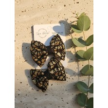 Toka Delisi Abiyelik Kumaştan El Yapımı Ikili Lüx Fiyonk Toka, Doğum Günü Davet Kiz Cocuk Toka