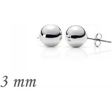 Katre46 925 Ayar Gümüş Top Küpe - 3 mm