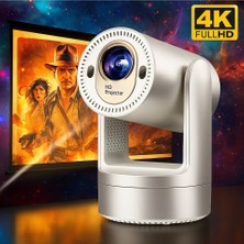 Azurtech Auhma Taşınabilir Android Akıllı Projektör – Dahili Batarya ve Hoparlörlü, 1080P Hd / 4K Destekli, Wifi & Bluetooth Bağlantılı, Ev