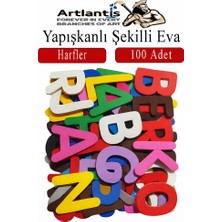 Artlantis Şekilli Eva Yapışkanlı Harf 100 Lü 1 Paket Kendinden Yapışkanlı Eva Sticker Okul Öncesi Kreş Ana Sınıfı