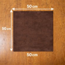 Kendinden Yapışkanlı Alkantara Süet Suni Deri 50 x 50 - Kahverengi