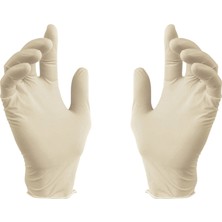 Layfhex Pudralı Beyaz Eldiven Non-Sterile Tek Kullanımlık Muayene Eldiveni 100 Parça M