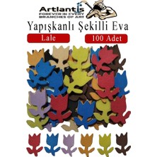 Artlantis Şekilli Eva Yapışkanlı Lale 100 Lü 1 Paket Kendinden Yapışkanlı Eva Sticker Okul Öncesi Kreş Ana Sınıfı