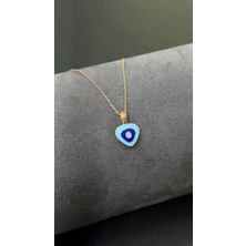 925 Ayar Gümüş Rose Gold Nazar Boncuğu Model Kadın Kolye