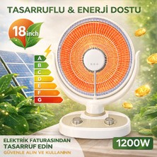 Vantilatör Tipi Seramik Isıtıcı 1200W | Devrilme Korumalı | Hızlı Isınan Güvenli Elektrikli Isıtıcı