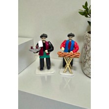 Figürart Çaycı ve Simitçi Ikili Biblo Seti – El Yapımı Sokak Kültürü Figürleri – Otantik Dekor