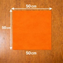 Kendinden Yapışkanlı Alkantara Süet Suni Deri 50 x 50 - Turuncu