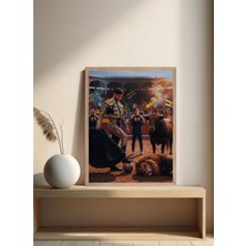 Doğal Ahşap Çerçeveli Tek Parça Dekoratif Tablo