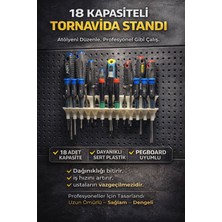 EVORADECO 18 Kapasiteli Tornavida Standı – Pegboard Uyumlu Duvar Tipi Atölye Düzenleyici