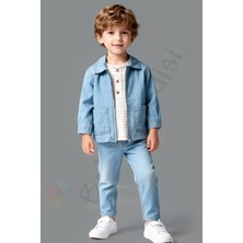 Bebek Vadisi Keten Kot Ceketli Gömlekli Pantolonlu Erkek Bebek Çocuk Alt Ust 3 Lü Takım Kıyafetleri Bayramlık
