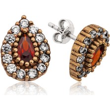 Katre46 Gümüş Otantik Damla Çivili Küpe