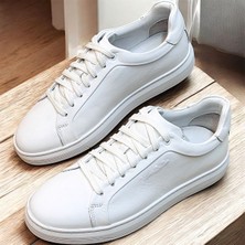 KAFKASLAR AYAKKABI Hakiki Gerçek Deri Ipli Sneaker Model Düz Taban Ortopedik Casual Erkek Ayakkabı