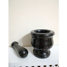 Ecay Mermer Ürünleri Doğal Siyah Mermer Havan Sarımsak Ezici