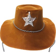 HypAirs Plastik Kovboy Şapkası Nubuk Kaplama Kahve