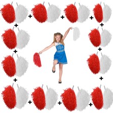 HypAirs 12 Çift Kırmızı-Beyaz Ponpon ( 24 Adet )