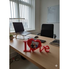 Ceresshop Sevgililer Günü Özel Love Fotoğraf Çerçevesi – Kalpli Romantik Masa ve Ofis Dekoru