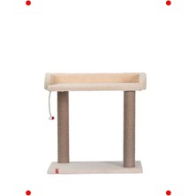 Calperia Krem Rengi Platformlu Kedi Tırmalama Ağacı