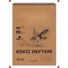 Calperia A5 Spiralli Kraft Eskiz Defteri - 90 Gr, 50 Yaprak
