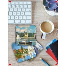 Calperia Monet Temalı Ahşap Bardak Altlığı Seti (6'lı)