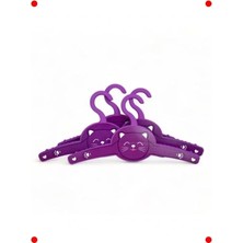 Calperia Sevimli Mor Kedi Desenli  Elbise Askısı - 4'lü Set