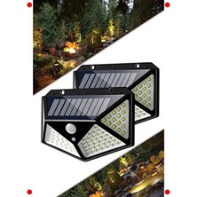 Calperia Güneş Enerjili 100 LED Hareket Sensörlü Duvar Lambası