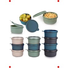 Calperia 4'lü Çok Renkli Ni Yuvarlak Saklama Kabı Seti