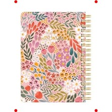 Calperia Süresiz Botanik Desenli Spiralli Planlayıcı (17X24 Cm)