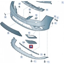 TŞT Seat Ibiza Ön Sis Lamba Kapağı Sağ 2011- (Oem No:  6J0853666D9B9)