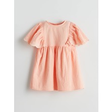 Lc Waikiki Yeni Sezon Bisiklet Yaka Kız Çocuk Müslin Elbise