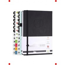 Calperia Tarihsiz Haftalık Planlayıcı Ajanda - Siyah Deri