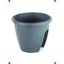 Calperia Antrasit Askılı Balkon Saksısı (7.5 L, 29.7 Cm)