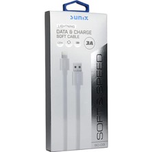 Sunix SC03 Soft Kablo Lightning Şarj Kablo Beyaz