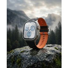 bbtech Apple Watch Ultra3-2/se3-2/11/10/9/8/7 Serisi 49/46/45/44/42MM Çift Renk A+ Silikon Kordon Metal Tokalı Kayış