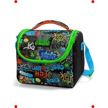 Calperia Erkek Çocuk Grafiti Desenli Yalıtımlı Beslenme Çantası