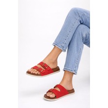 Adımist Kadın Kaymaz Ortopedik Rahat Taban Ayarlanabilir Çift Tokalı Ev Dışarı Terlik