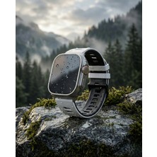 bbtech Apple Watch Ultra3-2/se3-2/11/10/9/8/7 Serisi 49/46/45/44/42MM Çift Renk A+ Silikon Kordon Metal Tokalı Kayış