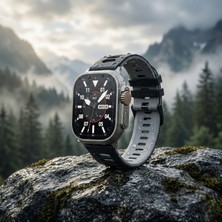 bbtech Apple Watch Ultra3-2/se3-2/11/10/9/8/7 Serisi 49/46/45/44/42MM Çift Renk A+ Silikon Kordon Metal Tokalı Kayış